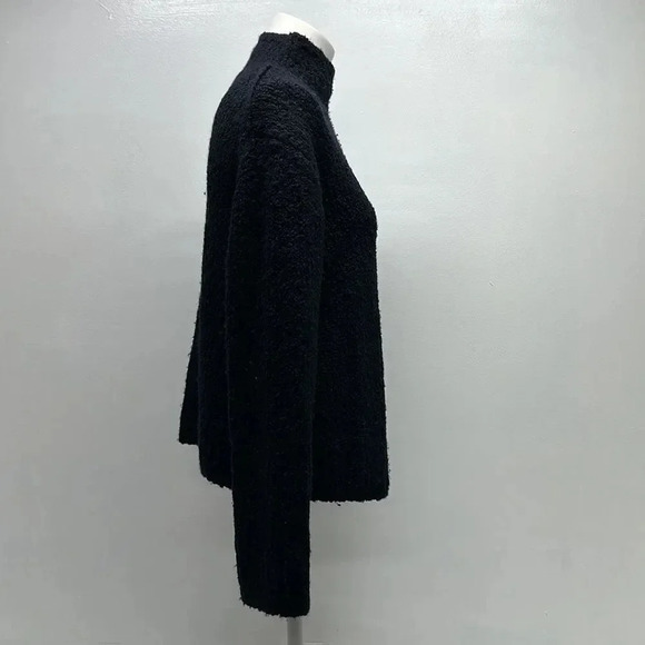 Vince Sweater Textured Funnel Neck Pullover Knit Navy Blue Cashmere Size Small - Picture 4 of 9